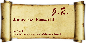 Janovicz Romuald névjegykártya